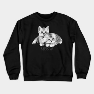 Cute Meows Line art Crewneck Sweatshirt